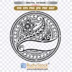 Polynesian Circle Stencil Samoan Svg Tribal Design For Printable Decor And Shirts