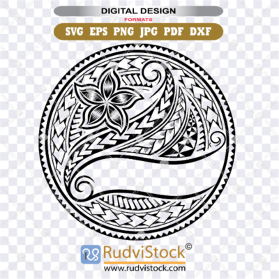 Polynesian Circle Stencil Samoan Svg Tribal Design For Printable Decor And Shirts