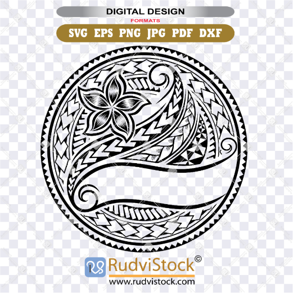 Polynesian Circle Stencil Samoan Svg Tribal Design For Printable Decor And Shirts
