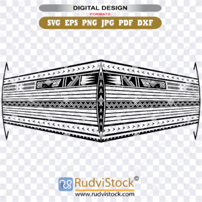 Polynesian tribal tattoo band design pattern