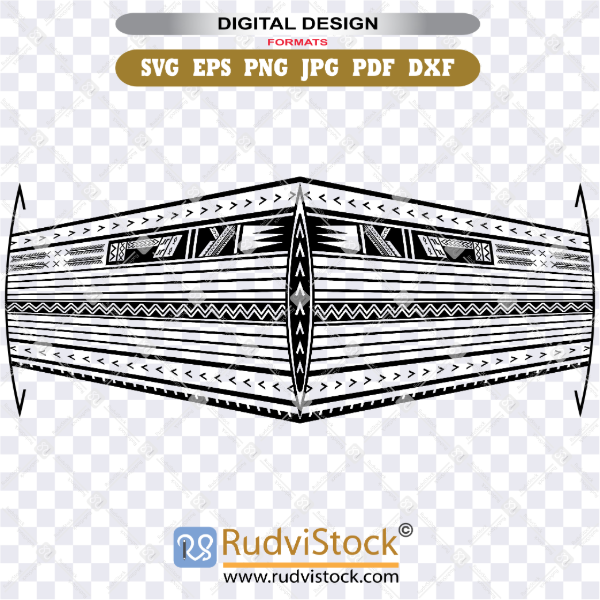 Polynesian tribal tattoo band design pattern