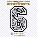 Number Six Polynesian Tribal Design | Digital Formats SVG, PNG, JPG for Instant Download Files