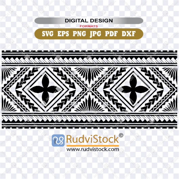Temporary Tattoo Of A Arm Ring Vector Large Maori Armband With Traditional Carvings