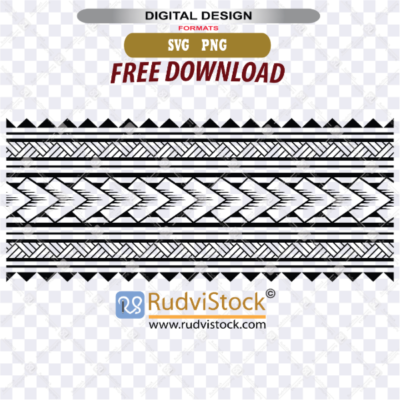 Free Polynesian tribal Tattoo available in SVG and transparent PNG formats for high-quality digital design.