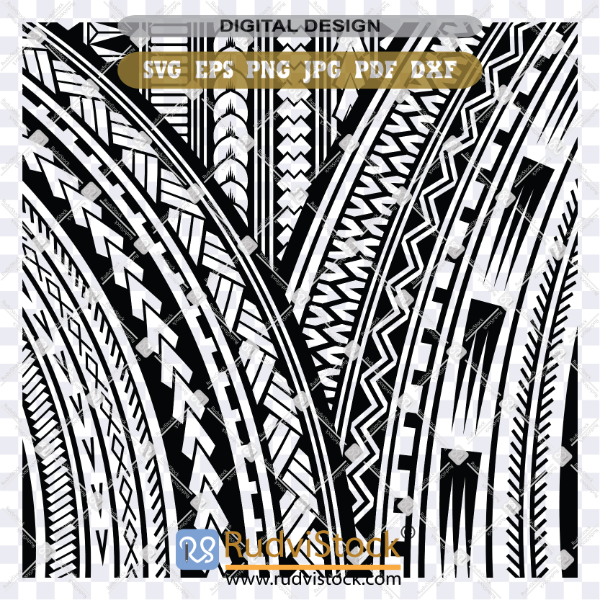 Samoan Tattoo Pattern Tribal Background Design | Instant Download