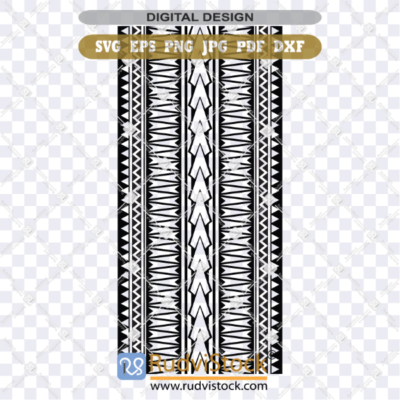 Polynesian Samoan SVG and PNG Tribal Pattern Border | Instant Download