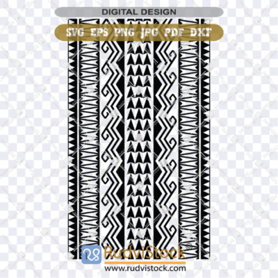 Polynesian Samoan Tribal SVG and PNG Pattern Border | Instant Download