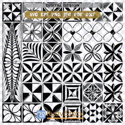 Scalable vector graphics Tongan tapa pattern background design asset.