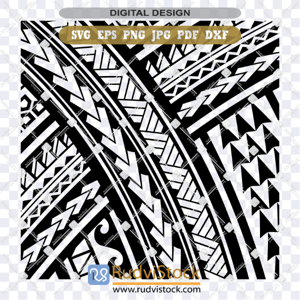 Rudvistock Samoan Pattern Tattoo Tribal Background SVG authentic file