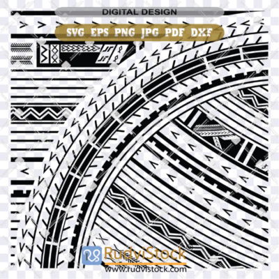 Samoan Pattern Tattoo Tribal SVG Vector Cut File for Cricut