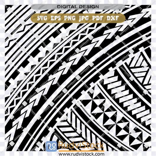 Samoan Pattern Tattoo Tribal Background SVG – Ready Cut File Samoan Pattern Tattoo Tribal Background SVG cut file mockup