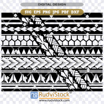 Polynesian Samoan SVG Tribal Tattoo Pattern | Instant Download