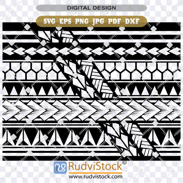 Polynesian Samoan SVG Tribal Tattoo Pattern | Instant Download