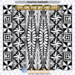 Tongan ngatu barkcloth pattern background vector illustration.
