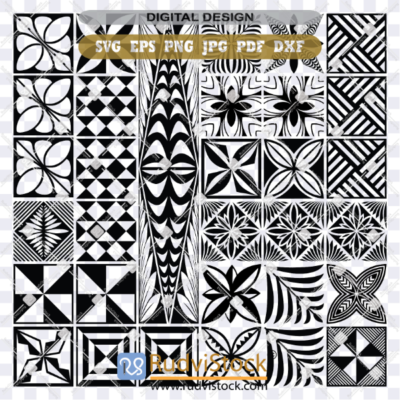 Instant download Tongan tapa background pattern digital paper SVG.