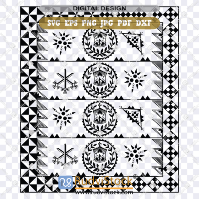 Tongan King Tapa Pattern Background SVG & PNG