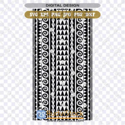 Samoan Tribal Seamless Pattern Border SVG File