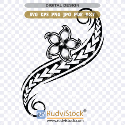 Polynesian Tribal Flower Easy Tattoo