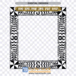 Tonga Pattern Tapa Frame Design Svg & Png Instant Download