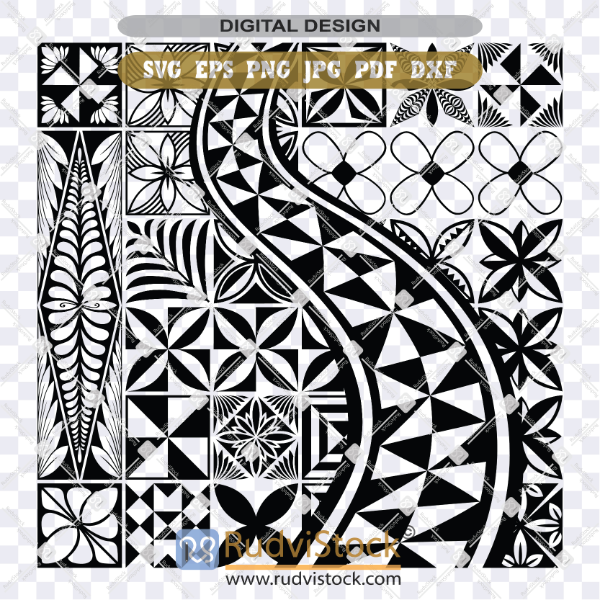 Polynesian Tongan Tribal Pattern SVG Background