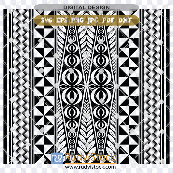Tongan Tapa Tribal Pattern Kupesi SVG Deisgn