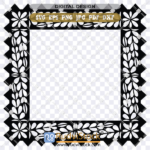 Tongan Tapa Kupesi Pattern Frame SVG & PNG Instant Download