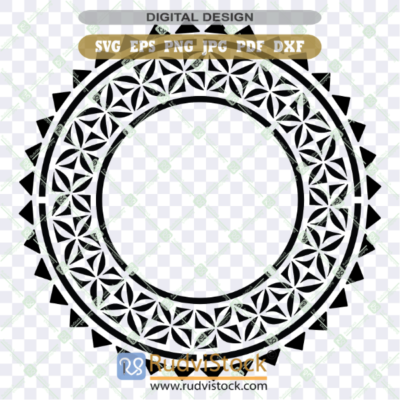 Tongan Design Circle Tattoo Pattern for Cut