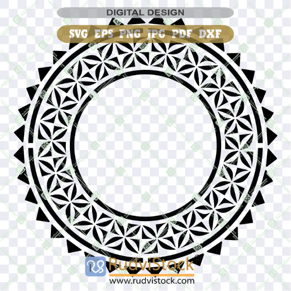 Tongan Design Circle Tattoo Pattern for Cut