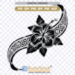 Polynesian flower tattoo tribal design