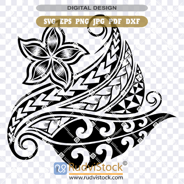 Polynesian flowers tattoo Tribal Art Design