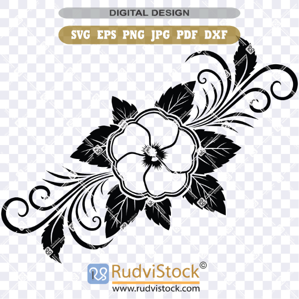 Flower Hibiscus Tribal Tattoo Design