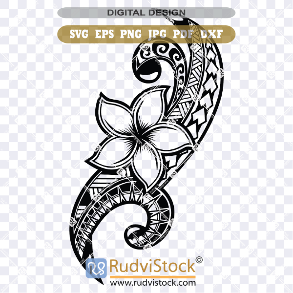 Polynesian Flowers tattoo Tribal Design