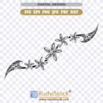 Polynesian tattoo tribal flowers Design