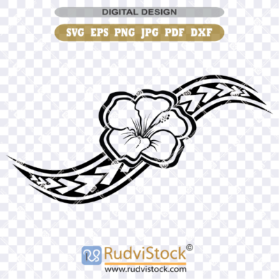 Polynesian Hawaiian Flowers Tattoo Tribal