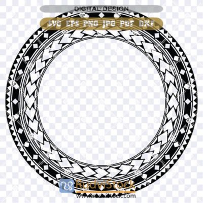 Polynesian frame border circle design SVG