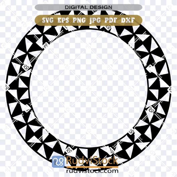 Polynesian Tribal Circle Manulua Pattern Design SVG