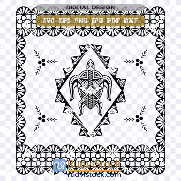 Polynesian Tonga Turtle Tapa Pattern Tribal Design